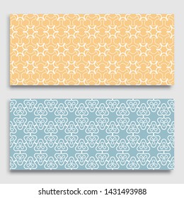 Seamless horizontal borders with repeating line texture. Geometric seamless lace patterns collection for banners, greeting cards or birthday invitations. Ethnic arabic, indian, turkish ornament