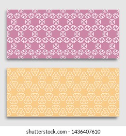 Seamless horizontal borders with repeating line texture. Geometric seamless lace patterns collection for banners, greeting cards or birthday invitations. Ethnic arabic, indian, turkish ornament