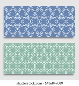 Seamless horizontal borders with repeating line texture. Geometric seamless lace patterns collection for banners, greeting cards or birthday invitations. Ethnic arabic, indian, turkish ornament