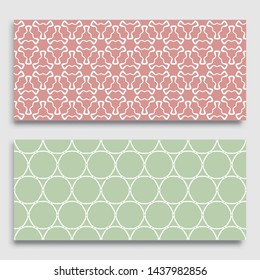 Seamless horizontal borders with repeating line texture. Geometric seamless lace patterns collection for banners, greeting cards or birthday invitations. Ethnic arabic, indian, turkish ornament