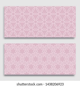 Seamless horizontal borders with repeating line texture. Geometric seamless lace patterns collection for banners, greeting cards or birthday invitations. Ethnic arabic, indian, turkish ornament