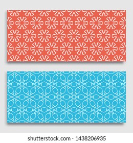 Seamless horizontal borders with repeating line texture. Geometric seamless lace patterns collection for banners, greeting cards or birthday invitations. Ethnic arabic, indian, turkish ornament