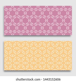 Seamless horizontal borders with repeating line texture. Geometric seamless lace patterns collection for banners, greeting cards or birthday invitations. Ethnic arabic, indian, turkish ornament
