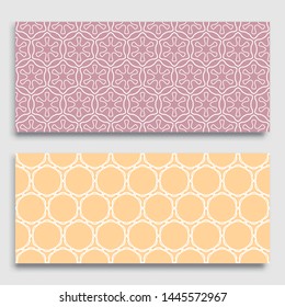 Seamless horizontal borders with repeating line texture. Geometric seamless lace patterns collection for banners, greeting cards or birthday invitations. Ethnic arabic, indian, turkish ornament
