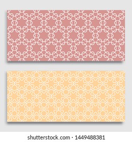 Seamless horizontal borders with repeating line texture. Geometric seamless lace patterns collection for banners, greeting cards or birthday invitations. Ethnic arabic, indian, turkish ornament