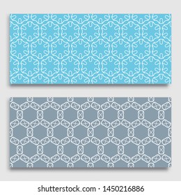 Seamless horizontal borders with repeating line texture. Geometric seamless lace patterns collection for banners, greeting cards or birthday invitations. Ethnic arabic, indian, turkish ornament