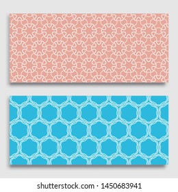 Seamless horizontal borders with repeating line texture. Geometric seamless lace patterns collection for banners, greeting cards or birthday invitations. Ethnic arabic, indian, turkish ornament
