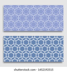 Seamless horizontal borders with repeating line texture. Geometric seamless lace patterns collection for banners, greeting cards or birthday invitations. Ethnic arabic, indian, turkish ornament