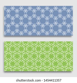 Seamless horizontal borders with repeating line texture. Geometric seamless lace patterns collection for banners, greeting cards or birthday invitations. Ethnic arabic, indian, turkish ornament