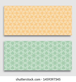Seamless horizontal borders with repeating line texture. Geometric seamless lace patterns collection for banners, greeting cards or birthday invitations. Ethnic arabic, indian, turkish ornament