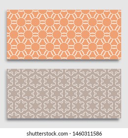 Seamless horizontal borders with repeating line texture. Geometric seamless lace patterns collection for banners, greeting cards or birthday invitations. Ethnic arabic, indian, turkish ornament