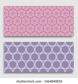 Seamless horizontal borders with repeating line texture. Geometric seamless lace patterns collection for banners, greeting cards or birthday invitations. Ethnic arabic, indian, turkish ornament