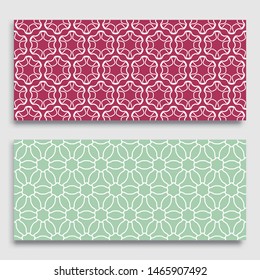 Seamless horizontal borders with repeating line texture. Geometric seamless lace patterns collection for banners, greeting cards or birthday invitations. Ethnic arabic, indian, turkish ornament