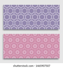 Seamless horizontal borders with repeating line texture. Geometric seamless lace patterns collection for banners, greeting cards or birthday invitations. Ethnic arabic, indian, turkish ornament