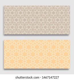 Seamless horizontal borders with repeating line texture. Geometric seamless lace patterns collection for banners, greeting cards or birthday invitations. Ethnic arabic, indian, turkish ornament