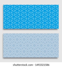 Seamless horizontal borders with repeating line texture. Geometric seamless lace patterns collection for banners, greeting cards or birthday invitations. Ethnic arabic, indian, turkish ornament