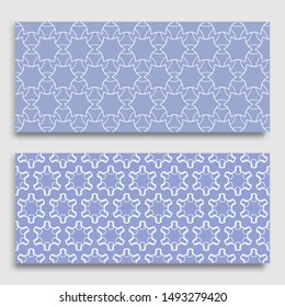 Seamless horizontal borders with repeating line texture. Geometric seamless lace patterns collection for banners, greeting cards or birthday invitations. Ethnic arabic, indian, turkish ornament
