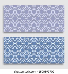 Seamless horizontal borders with repeating line texture. Geometric seamless lace patterns collection for banners, greeting cards or birthday invitations. Ethnic arabic, indian, turkish ornament