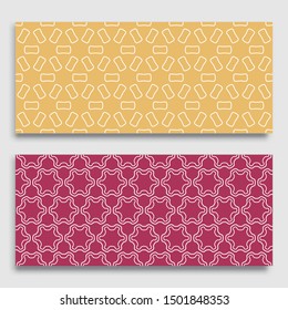 Seamless horizontal borders with repeating line texture. Geometric seamless lace patterns collection for banners, greeting cards or birthday invitations. Ethnic arabic, indian, turkish ornament