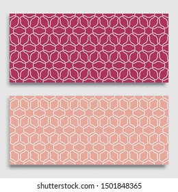 Seamless horizontal borders with repeating line texture. Geometric seamless lace patterns collection for banners, greeting cards or birthday invitations. Ethnic arabic, indian, turkish ornament
