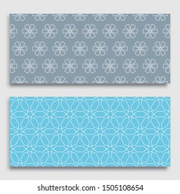 Seamless horizontal borders with repeating line texture. Geometric seamless lace patterns collection for banners, greeting cards or birthday invitations. Ethnic arabic, indian, turkish ornament