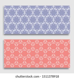 Seamless horizontal borders with repeating line texture. Geometric seamless lace patterns collection for banners, greeting cards or birthday invitations. Ethnic arabic, indian, turkish ornament