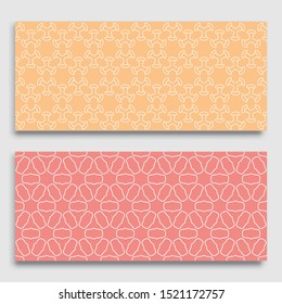 Seamless horizontal borders with repeating line texture. Geometric seamless lace patterns collection for banners 