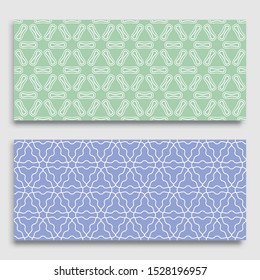 Seamless horizontal borders with repeating line texture. Geometric seamless lace patterns 
