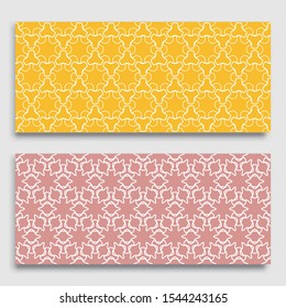Seamless horizontal borders with repeating line texture. Geometric seamless lace patterns collection for banners, greeting cards or birthday invitations. Ethnic arabic, indian, turkish ornament