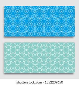 Seamless horizontal borders with repeating line texture. Geometric seamless lace patterns collection for banners, greeting cards or birthday invitations. Ethnic arabic, indian, turkish ornament