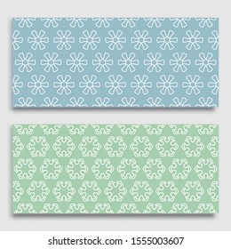 Seamless horizontal borders with repeating line texture. Geometric seamless lace patterns collection for banners, greeting cards or birthday invitations. Ethnic arabic, indian, turkish ornament