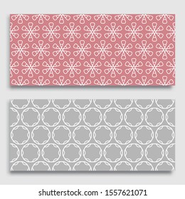 Seamless horizontal borders with repeating line texture. Geometric seamless lace patterns collection for banners, greeting cards or birthday invitations. Ethnic arabic, indian, turkish ornament