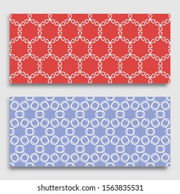 Seamless horizontal borders with repeating line texture. Geometric seamless lace patterns collection for banners, greeting cards or birthday invitations. Ethnic arabic, indian, turkish ornament