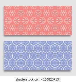Seamless horizontal borders with repeating line texture. Geometric seamless lace patterns collection for banners, greeting cards or birthday invitations. Ethnic arabic, indian, turkish ornament