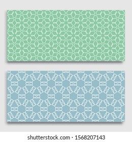 Seamless horizontal borders with repeating line texture. Geometric seamless lace patterns collection for banners, greeting cards or birthday invitations. Ethnic arabic, indian, turkish ornament