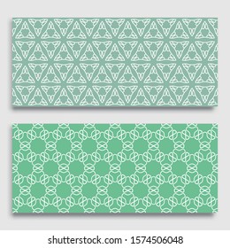 Seamless horizontal borders with repeating line texture. Geometric seamless lace patterns collection for banners, greeting cards or birthday invitations. Ethnic arabic, indian, turkish ornament