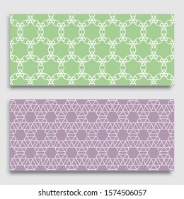 Seamless horizontal borders with repeating line texture. Geometric seamless lace patterns collection for banners, greeting cards or birthday invitations. Ethnic arabic, indian, turkish ornament