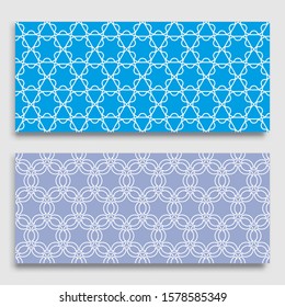 Seamless horizontal borders with repeating line texture. Geometric seamless lace patterns collection for banners, greeting cards or birthday invitations. Ethnic arabic, indian, turkish ornament