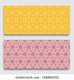 Seamless horizontal borders with repeating line texture. Geometric seamless lace patterns collection for banners, greeting cards or birthday invitations. Ethnic arabic, indian, turkish ornament