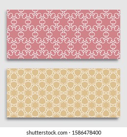 Seamless horizontal borders with repeating line texture. Geometric seamless lace patterns collection for banners, greeting cards or birthday invitations. Ethnic arabic, indian, turkish ornament