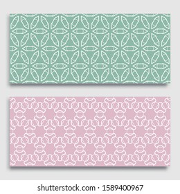 Seamless horizontal borders with repeating line texture. Geometric seamless lace patterns collection for banners, greeting cards or birthday invitations. Ethnic arabic, indian, turkish ornament