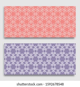 Seamless horizontal borders with repeating line texture. Geometric seamless lace patterns collection for banners, greeting cards or birthday invitations. Ethnic arabic, indian, turkish ornament