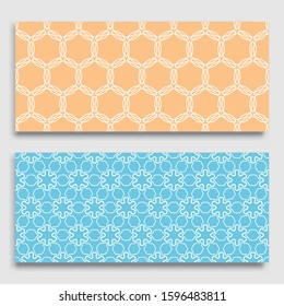 Seamless horizontal borders with repeating line texture. Geometric seamless lace patterns collection for banners, greeting cards or birthday invitations. Ethnic arabic, indian, turkish ornament