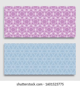 Seamless horizontal borders with repeating line texture. Geometric seamless lace patterns collection for banners, greeting cards or birthday invitations. Ethnic arabic, indian, turkish ornament