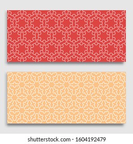 Seamless horizontal borders with repeating line texture. Geometric seamless lace patterns collection for banners, greeting cards or birthday invitations. Ethnic arabic, indian, turkish ornament
