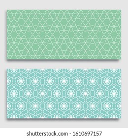 Seamless horizontal borders with repeating line texture. Geometric seamless lace patterns collection for banners, greeting cards or birthday invitations. Ethnic arabic, indian, turkish ornament