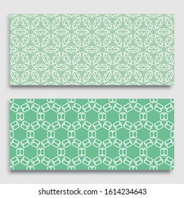 Seamless horizontal borders with repeating line texture. Geometric seamless lace patterns collection for banners, greeting cards or birthday invitations. Ethnic arabic, indian, turkish ornament