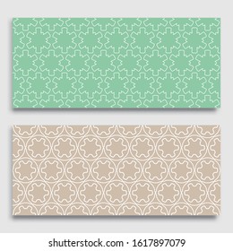 Seamless horizontal borders with repeating line texture. Geometric seamless lace patterns collection for banners, greeting cards or birthday invitations. Ethnic arabic, indian, turkish ornament