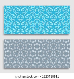 Seamless horizontal borders with repeating line texture. Geometric seamless lace patterns collection for banners, greeting cards or birthday invitations. Ethnic arabic, indian, turkish ornament
