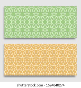 Seamless horizontal borders with repeating line texture. Geometric seamless lace patterns collection for banners, greeting cards or birthday invitations. Ethnic arabic, indian, turkish ornament